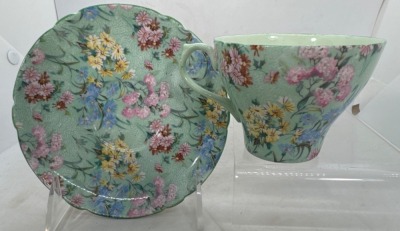 Shelley Chintz Teacup and Saucer Sets, Melody & Maytime - 2