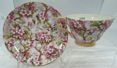 Shelley Chintz Teacup and Saucer Sets, Melody & Maytime - 7