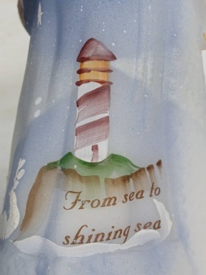 Hand-Painted Santa Figurine with Lighthouse - 7