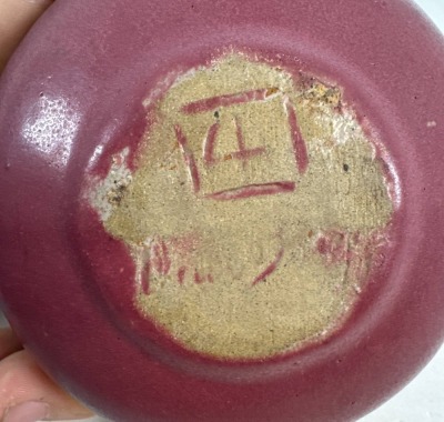 Persian Rose Van Briggle Vase, Early Mark - 6