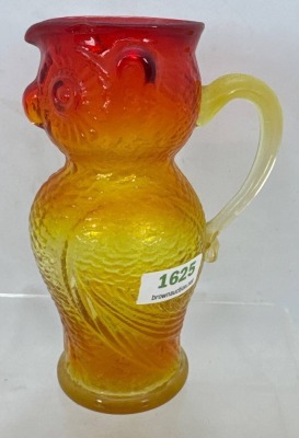 Amberina Glass Owl Creamer
