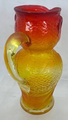 Amberina Glass Owl Creamer - 4