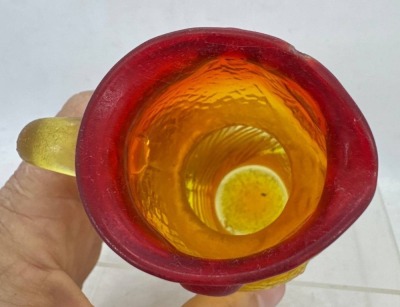 Amberina Glass Owl Creamer - 5