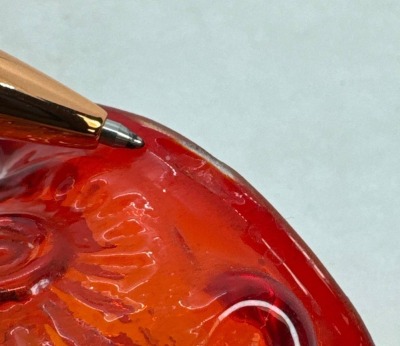 Amberina Glass Owl Creamer - 6