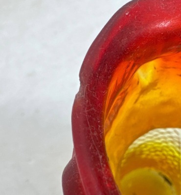 Amberina Glass Owl Creamer - 7