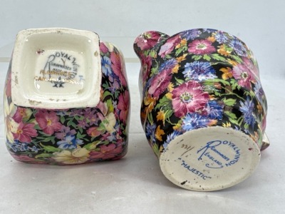 Royal Winton Chintz Creamer and Sugar Bowl - 5