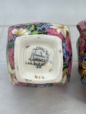 Royal Winton Chintz Creamer and Sugar Bowl - 6
