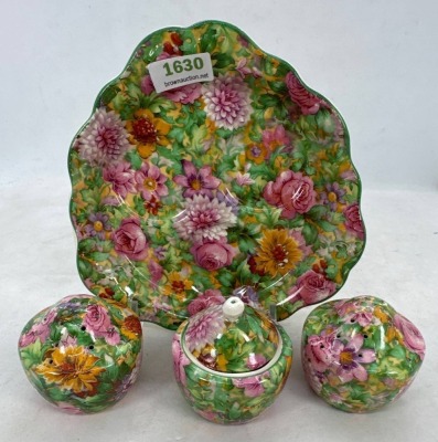 Crown Ducal Ware Chintz Condiment Set - 2