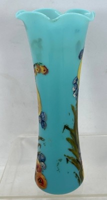 Victorian Bristol Glass Enamel Vase - 2