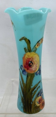 Victorian Bristol Glass Enamel Vase - 3
