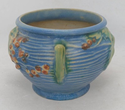 Roseville Bushberry 657-3" Jardiniere in Blue - 2