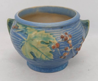 Roseville Bushberry 657-3" Jardiniere in Blue - 3