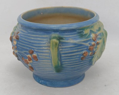 Roseville Bushberry 657-3" Jardiniere in Blue - 4
