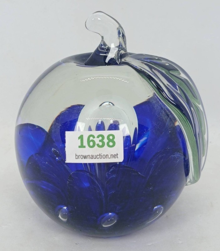 St. Clair Art Glass Apple Paperweight