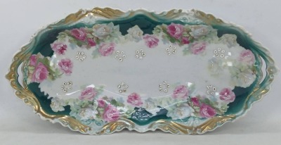 Handpainted Porcelain Relish Tray
