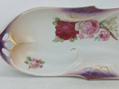 Mrkd. Germany Relish Dish with Roses - 2