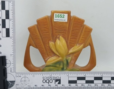 Roseville Water Lily No. 48 Flower Frog, Brown - 6
