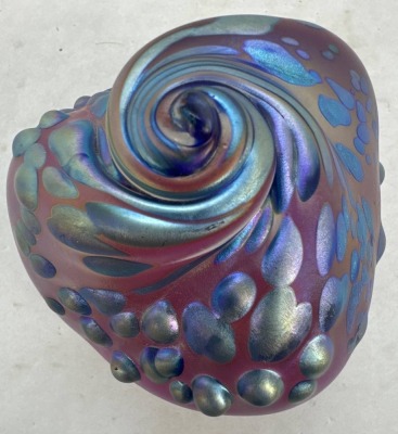 Signed 1989 Maytum Studios Art Glass Paperweight - 2