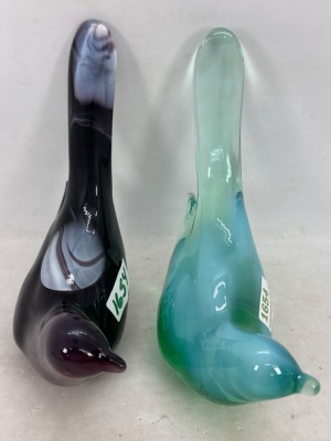 (2) Fenton Art Glass Bird of Happiness figures - 2