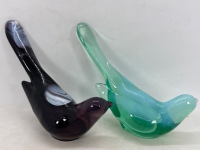 (2) Fenton Art Glass Bird of Happiness figures - 3