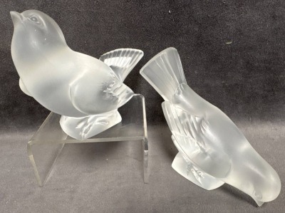 Signed Lalique France Bird Figurines