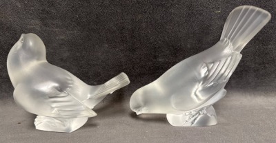 Signed Lalique France Bird Figurines - 4