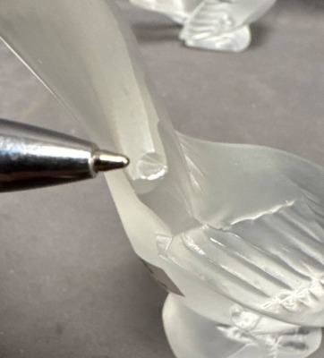 Signed Lalique France Bird Figurines - 9