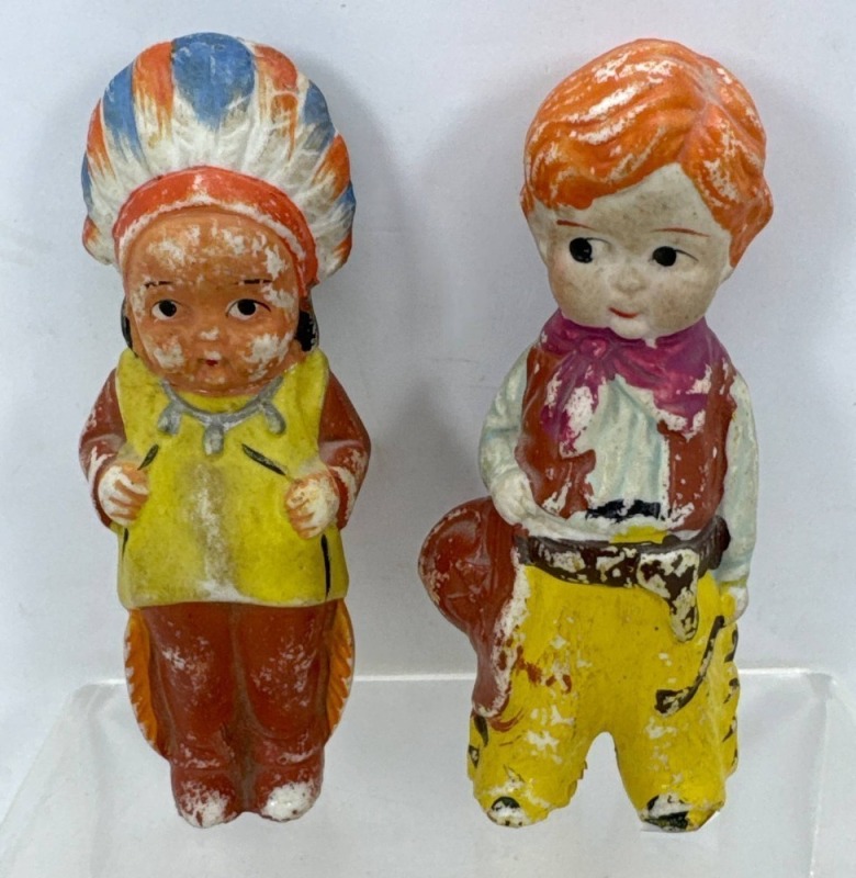Hand-Painted Cowboy and Indian Figurines