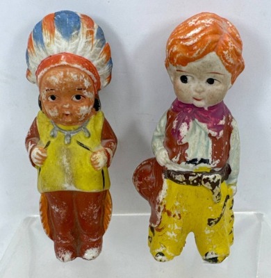 Hand-Painted Cowboy and Indian Figurines