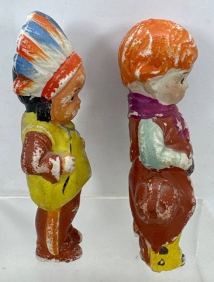 Hand-Painted Cowboy and Indian Figurines - 2