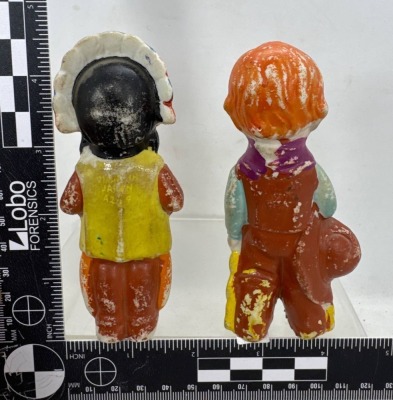 Hand-Painted Cowboy and Indian Figurines - 3