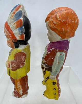 Hand-Painted Cowboy and Indian Figurines - 4