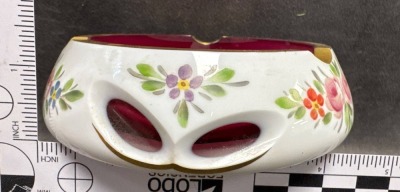 Hand-Painted Bohemian Glass Ashtrays - 7