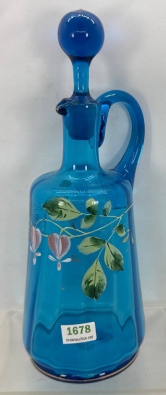 Blue Glass Decanter With Stopper