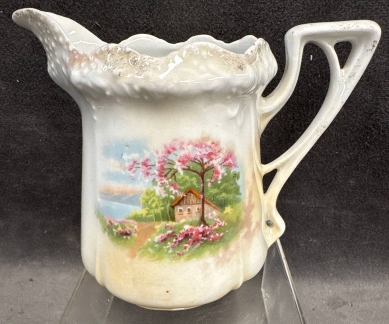 RS Prussia Cottage Scene Creamer