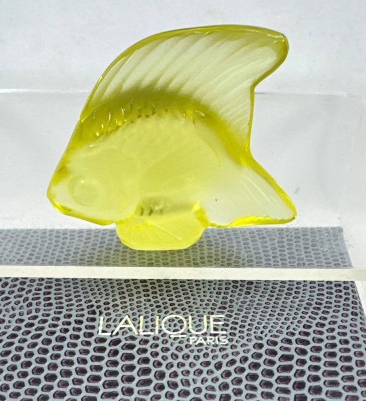 Lalique Yellow Crystal Fish Figurine