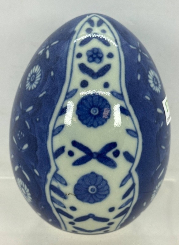 Blue And White Ceramic Decorative Egg