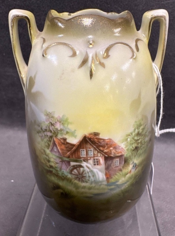 RS Prussia 'Mill Scene' Cabinet Vase