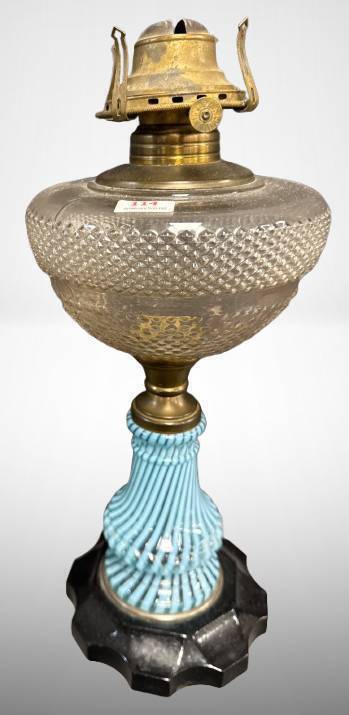 Early Oil Lamp With Glass Base