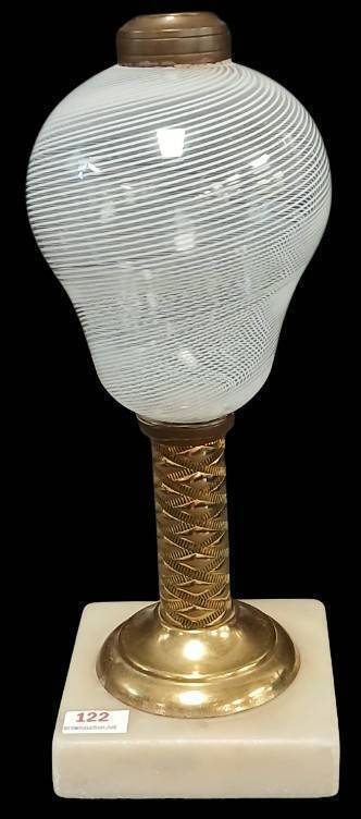 Latticinio Stripe Kerosene Stand Lamp
