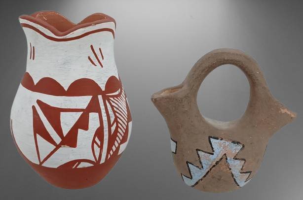 Hand-Painted Clay Pottery Pieces