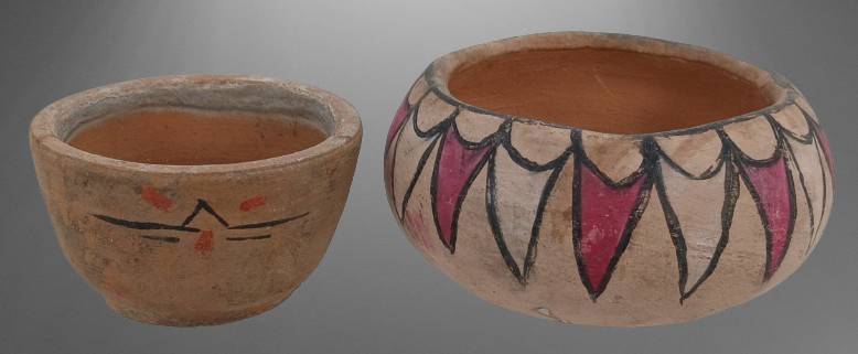 Decorative Hand-Painted Clay Bowls