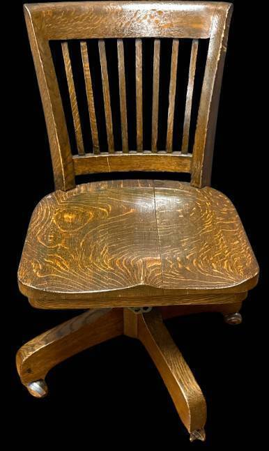 Oak Swivel Office Chair With Castors