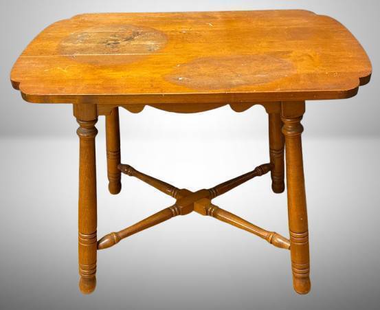 Wooden Table with Decorative Turned Legs
