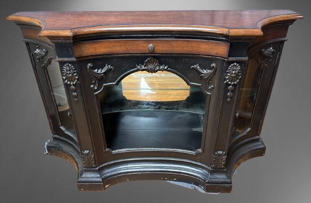 Modern Black and Brown Credenza