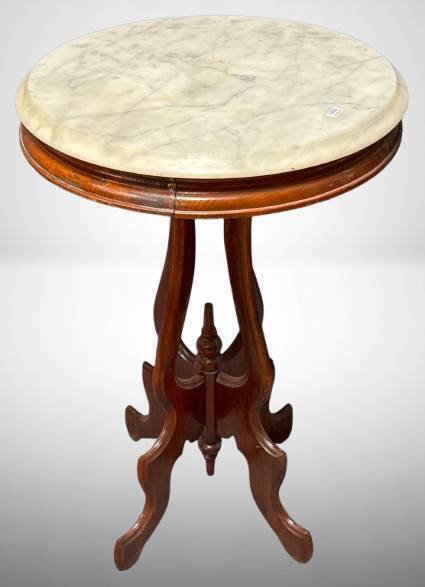 29-Inch Tall Marble-Top Table