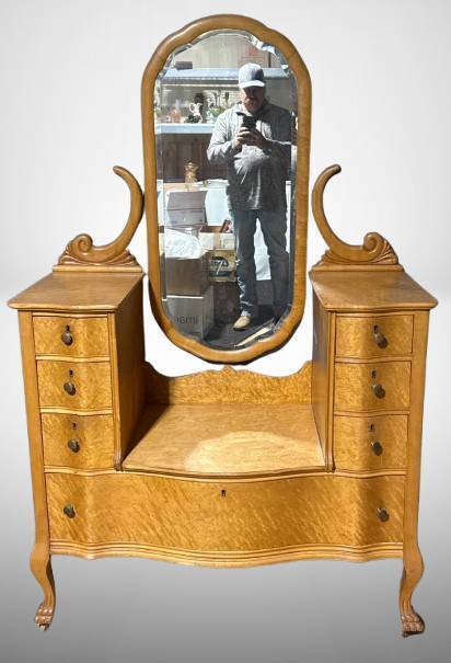 Bird's Eye Maple Vanity With Mirror