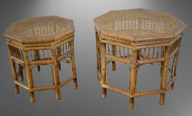 Octagonal Bamboo Side Tables