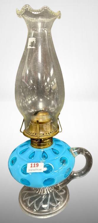 Finger Hold Glass Oil Lamp