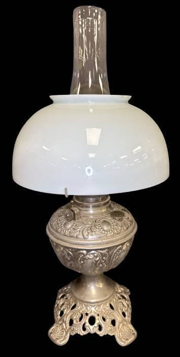 Decorative Oil Lamp with Glass Shade
